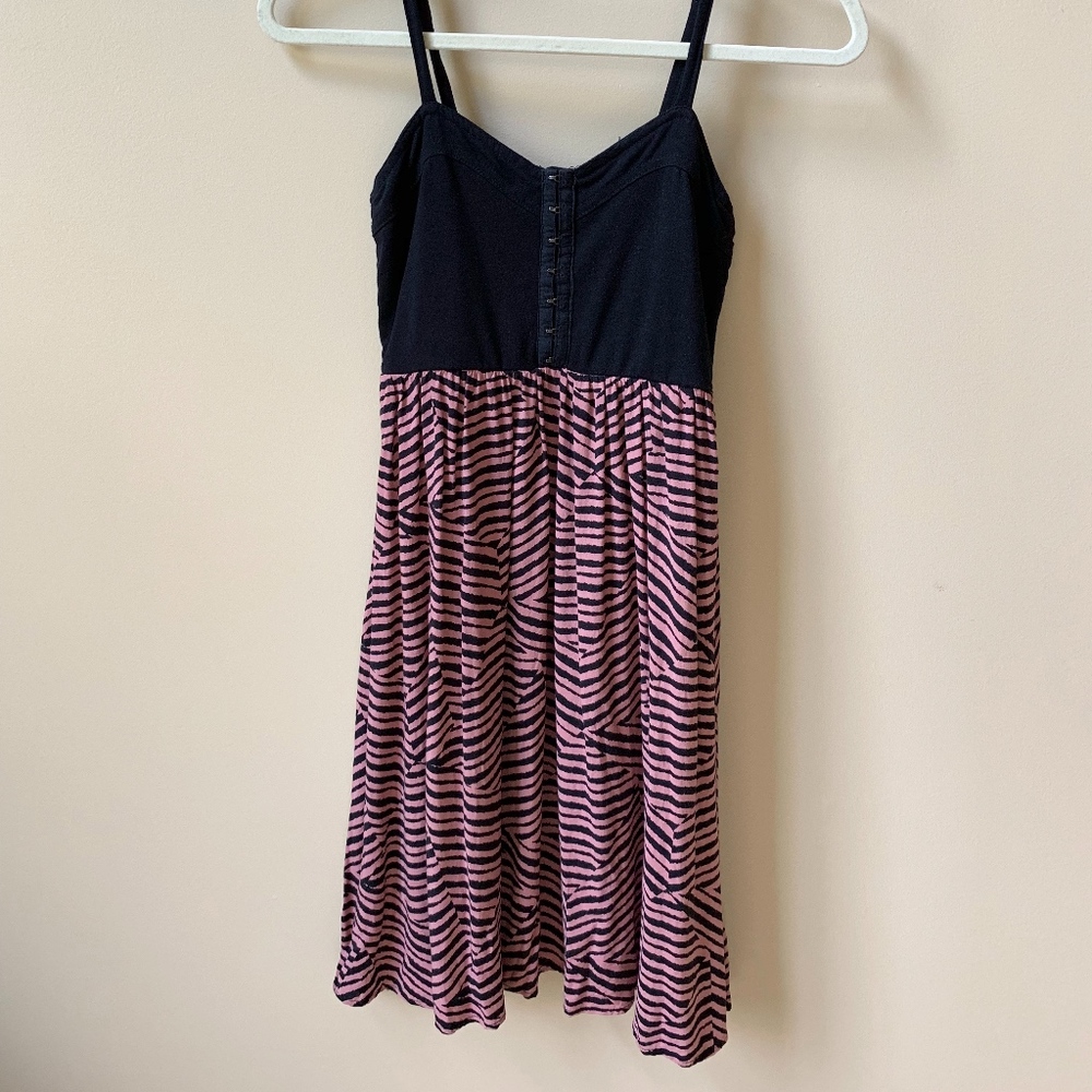 Super Flattering Pink and Black Mini Sundress